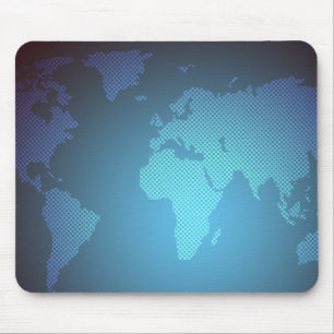 Digitale Punkte-Weltkarte Gradientenkunst Mousepad