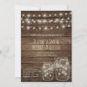 Digitale rustikale Hochzeit einladen Mason Jars Li Einladung