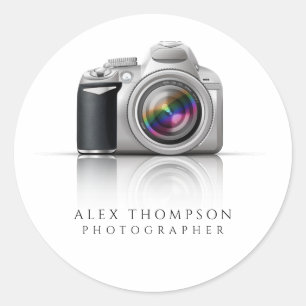 Digitale SLR-Kamera Berufliche Fotografie Runder Aufkleber