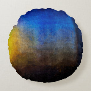 Digitale Struktur der Malerei. Abstrakte Kunst Rundes Kissen