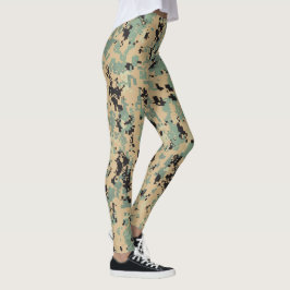 Digitale Tarnung – Braun-Grünes LG-Tarnmuster Leggings
