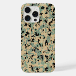 Digitale Tarnung – Tan-Green SM-Tarnmuster iPhone 15 Pro Max Hülle