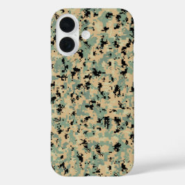 Digitale Tarnung – Tan-Green SM-Tarnmuster iPhone 16 Hülle