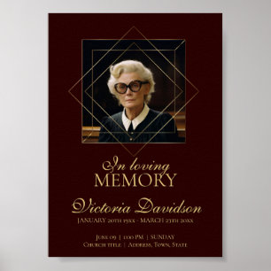 Digitale Todesanzeige in Dunkelrot Poster