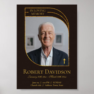 Digitale Todesanzeige Poster Dunkelbraun