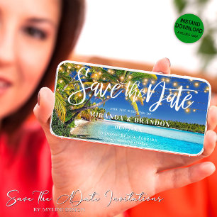 Digitale Tropische Strand Save the Date Einladung