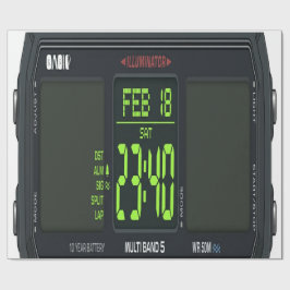 Digitale Uhr-Geschenkpapier Geschenkpapier