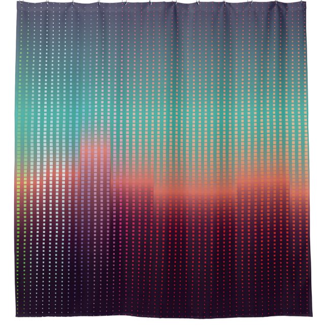 Digitale urbane Landschaft, bunte Plätze. Duschvorhang (Vorderseite)