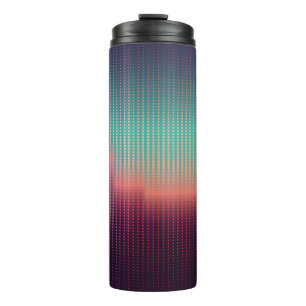 Digitale urbane Landschaft, bunte Plätze. Thermosbecher