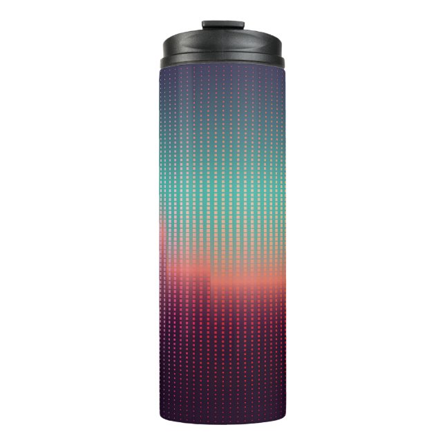 Digitale urbane Landschaft, bunte Plätze. Thermosbecher (Vorderseite)