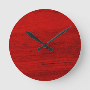 Digitale Wandklemme aus rotem Rustikalem Holz Runde Wanduhr