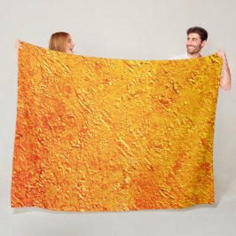 Digitale "Wandtextur" in Gelb und Orange Fleecedecke