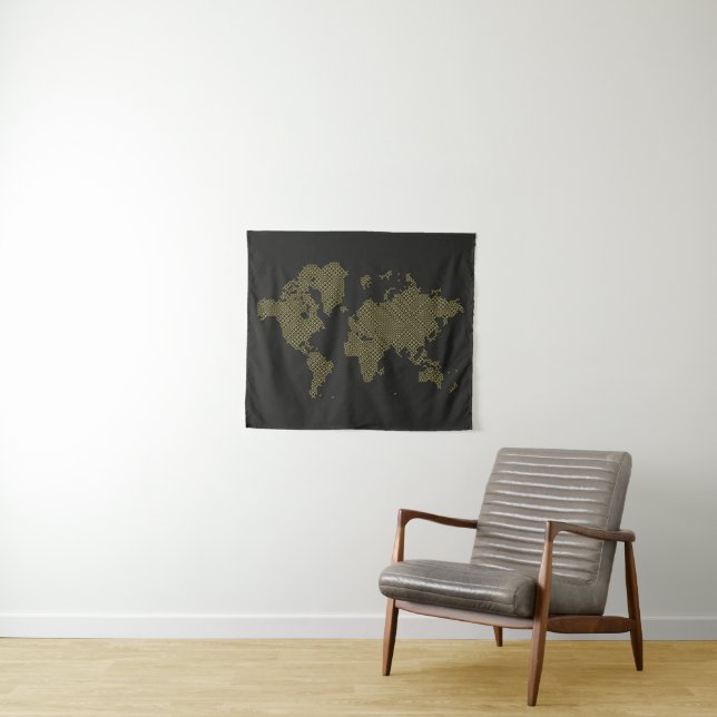 Digitale Weltkarte Wandteppich (Beispiel (Horizontal))