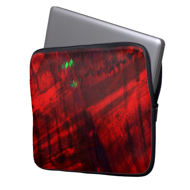 Digitaler Canyon mit kräftigen roten und Limon-grü Laptopschutzhülle (Vorderseite Links)
