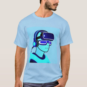 Digitaler Charakter mit virtuellen Köpfen T-Shirt