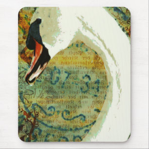 Digitaler Collage Schwan Mousepad