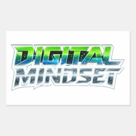 Digitaler Denkansatz Futuristische Tech-Sticker Rechteckiger Aufkleber