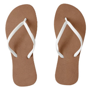Digitaler Druck auf hellbraunem Leder Flip Flops