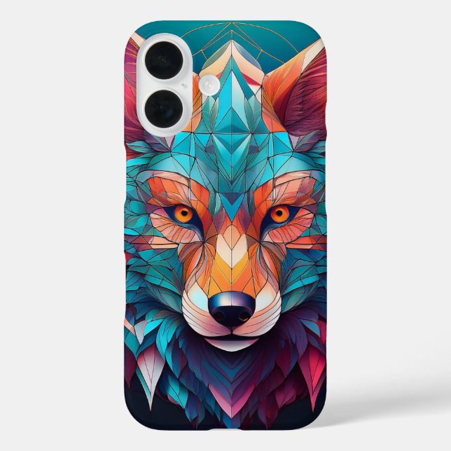 Digitaler Fuchs iPhone 16 Hülle (Rückseite)