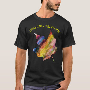Digitaler Herbst im Schwarzen T-Shirt
