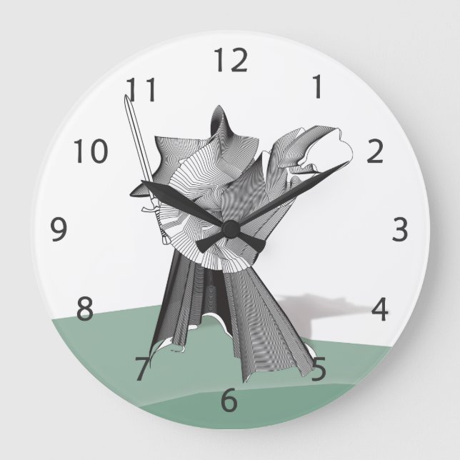 Digitaler Krieger Große Wanduhr (Vorderseite)