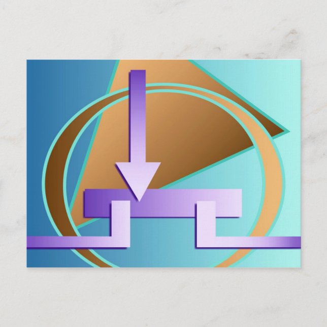 Digitaler Kunstdruck "Circuit Diagramm", türkis Postkarte (Vorderseite)