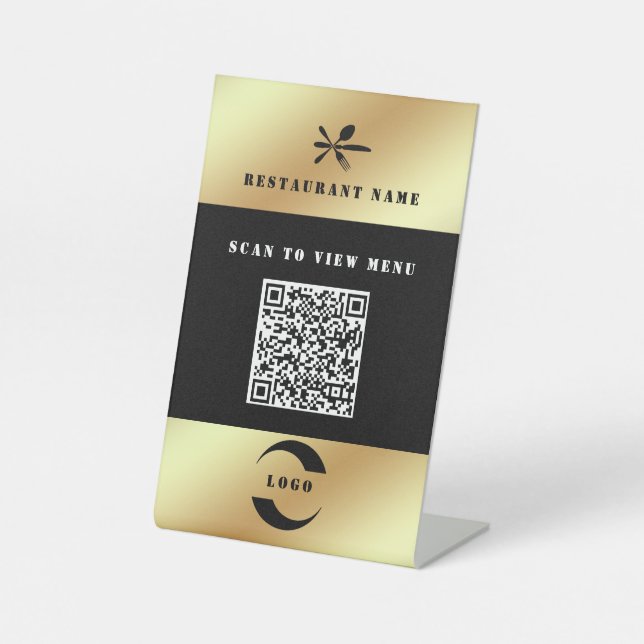 Digitaler Menü-QR-Code Sockelschild (Vorderseite)