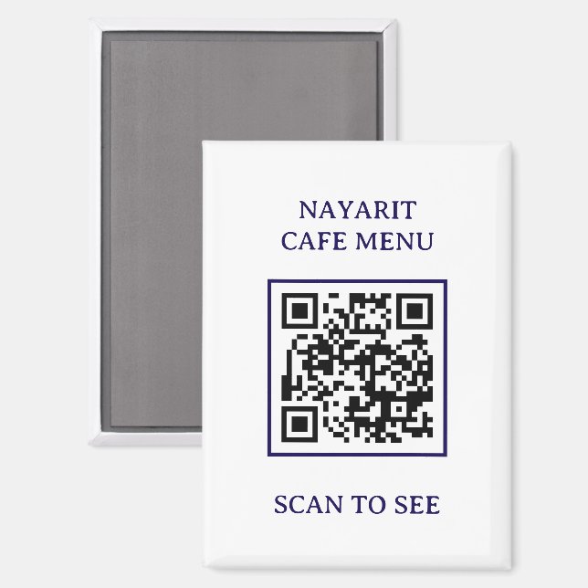 Digitaler Menütemplate mit QR-Code Magnet (Vorderseite/Rückseite)