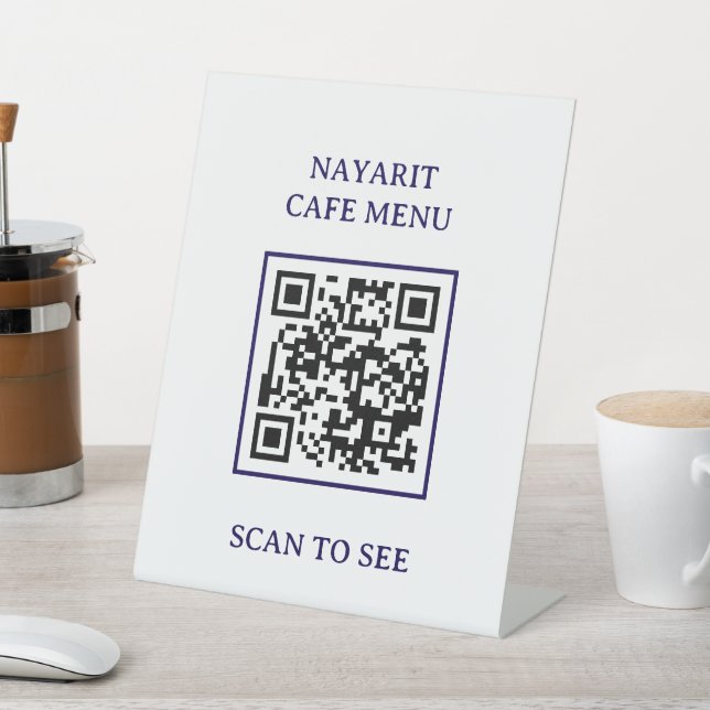Digitaler Menütemplate mit QR-Code Sockelschild (In SItu)