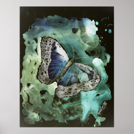digitaler Monarchschmetterling, zeitgenössischer K Poster