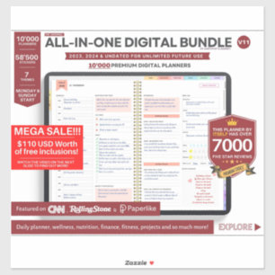 Digitaler Premium-Planer 2023 2024 Aufkleber