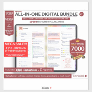 Digitaler Premium-Planer 2023 2024 Aufkleber