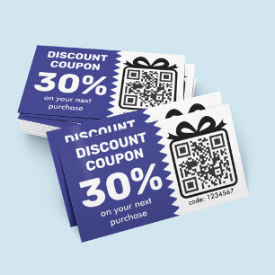 Digitaler Rabattcoupon mit dem Logo "Blue" des QR- Visitenkarte