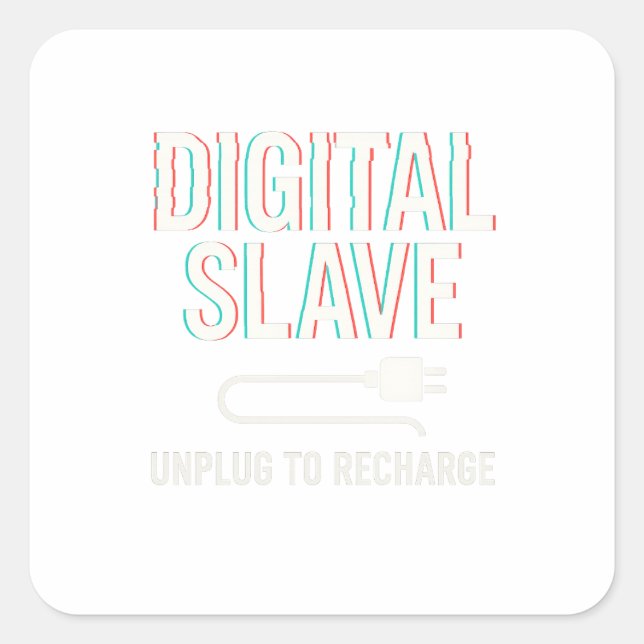 Digitaler Slave - Funny Tech Life Glitch Sticker (Vorderseite)
