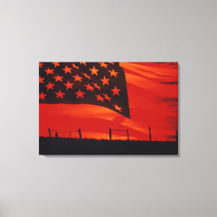 Digitaler Verbund der amerikanischen Flagge Leinwanddruck