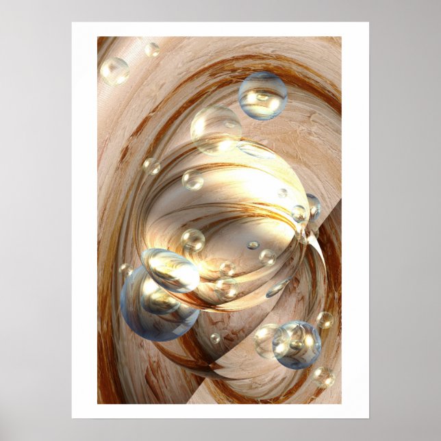 Digitales Abstraktes Kunstdruckposter Poster (Vorne)