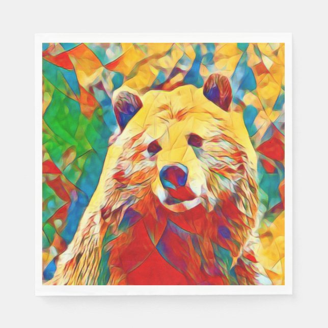 Digitales Bärenpapier Napkins Serviette (Vorderseite)