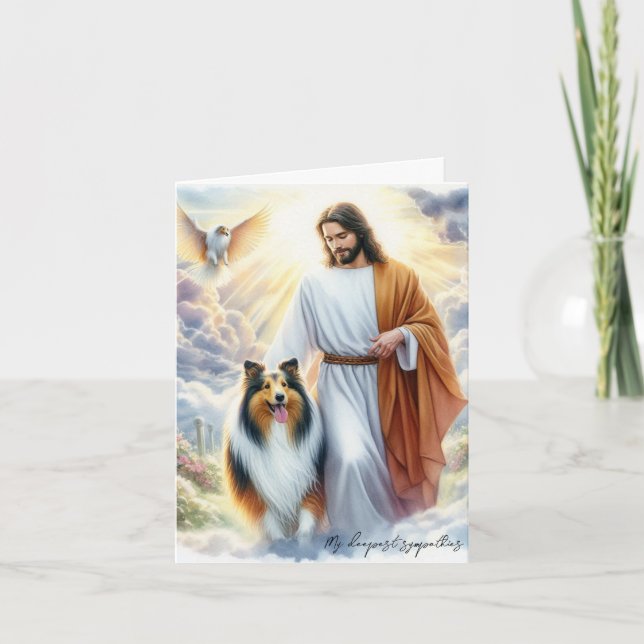 Digitales Beileid für den Hund Loss Jesus mit Coll Karte (Vorderseite)