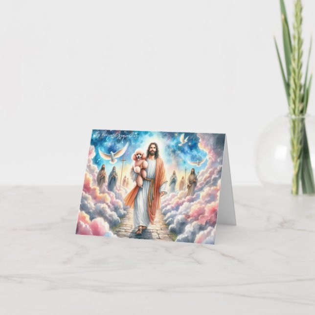 Digitales Beileid für den Hund-Loss-Jesus mit Pood Karte (Vorderseite)