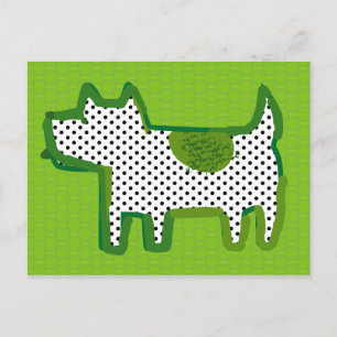 Digitales Bild "Grüner Hund" Postkarte