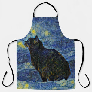 Digitales Bild Shambhala Katze in Vincent Van Gogh Schürze