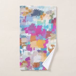 Digitales Camouflage Blau-Gelb-Rosa-Muster Handtuch