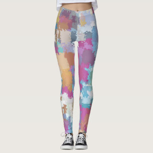 Digitales Camouflage Blau-Gelb-Rosa-Muster Leggings