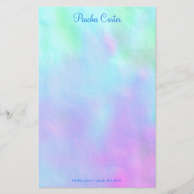 Digitales Design Blau und Rosa Briefpapier (Vorderseite)