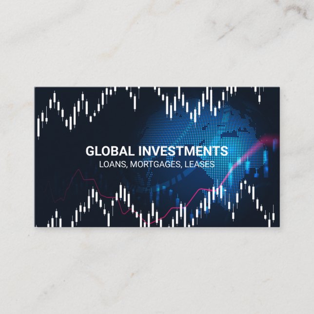 Digitales Globe | International | Aktien und Finan Visitenkarte (Vorderseite)