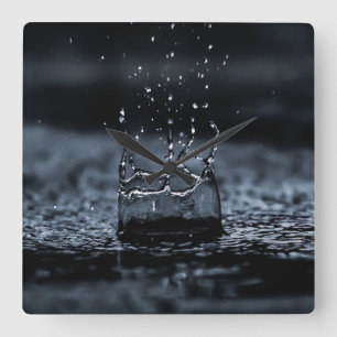 Digitales Hintergrundbild Quadratische Wanduhr