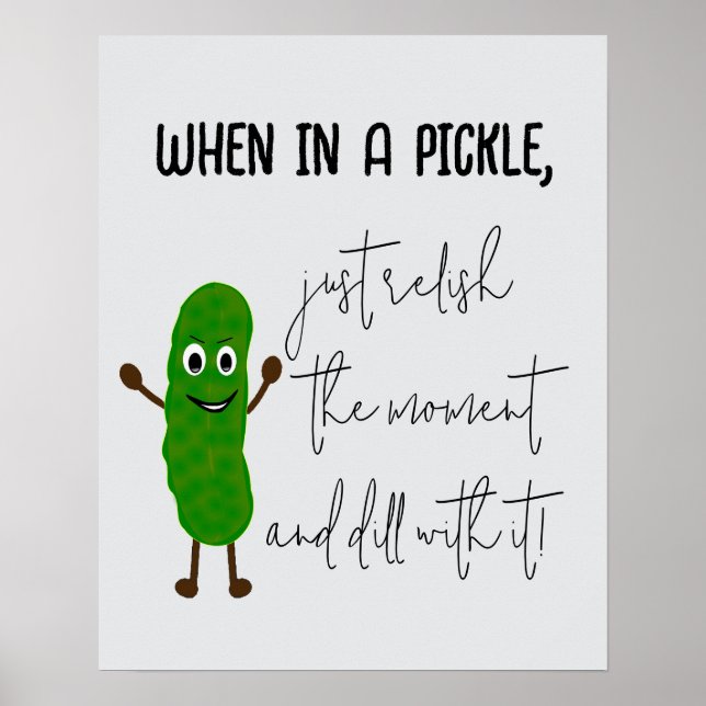 Digitales Kunstportrait In einem Pickle Dill Meme  Poster (Vorne)