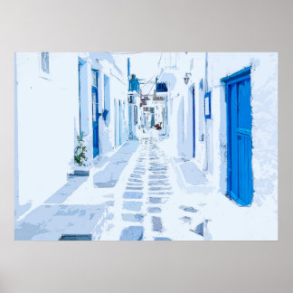 Digitales Malen von MyKonos Greece Poster