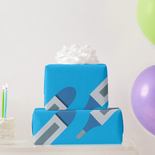 Digitales medizinisches Thermometer Gesundheit und Geschenkpapier