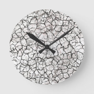 Digitales Muster aus gesprungenem Marmor Runde Wanduhr
